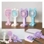 Fan With Sharpener | Mini Handheld Fan, Portable Usb Fan For Home, Office, Bedroom, Rechargeable Fan With Pencil Sharpener – Random Design & Color - Image 4