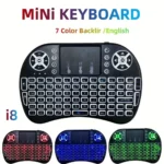 I8 2.4g Mini Wireless Keyboard With Touchpad | 7-color Backlight ,plug And Play | Super Cool Design | Perfect For Android Tv Box, Smart Tv, Projector, Ps3 - Image 2