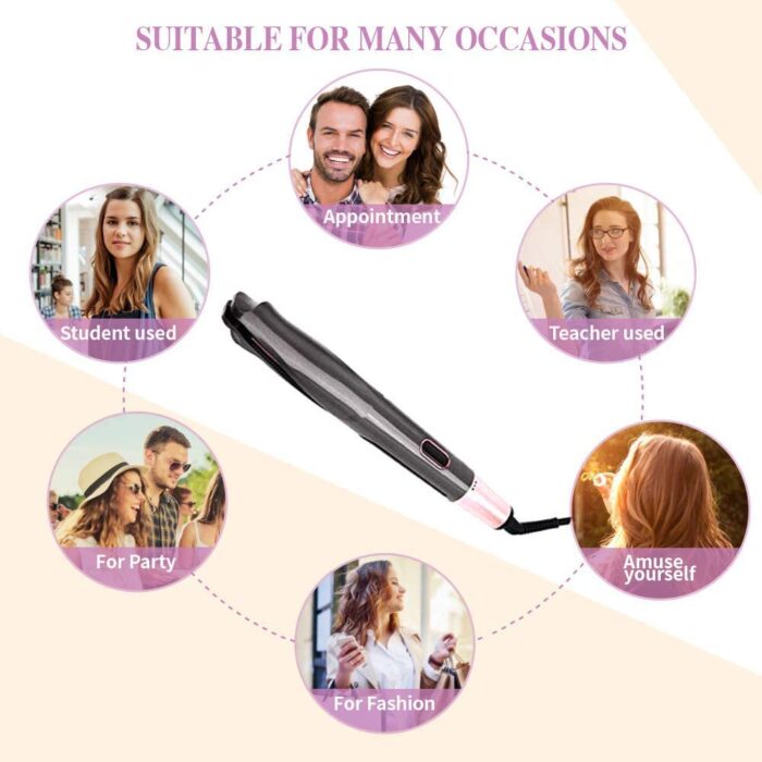 2 In 1 Hair Straightener And Curler Iron Tourmaline Ceramic Twisted Flat Iron With LCD Display - Image 6