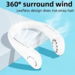 X5 Leafless Hanging Neck Fan With Adjustable Neck Band – Portable Rechargeable Neck Fan – Neck Fan For Summer (random Color) - Image 5