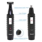 Electric Nose Hair Trimmer Rechargeable 2 In 1 Beard Shaver HIgh Quality - Image 3