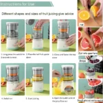 Portable Electric Citrus Juicer Hands-free Rechargeable Orange Lemon Grapefruit Juicer Easy To Clean Juicer Machine | Orange, Lemon Juicer And Squeezer | Juice Extractor | Juice Blender - Image 6