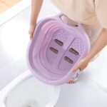 Portable Folding Travel Foot Wash Basin Feet Spa Bubbling Massage Wheel Bath-Tub - Image 6