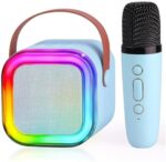 K12 Wireless Audio Microphone Bluetooth Speaker Portable Stereo Speaker Bluetooth Speaker Karaoke Speaker With Double Mic (random Color)