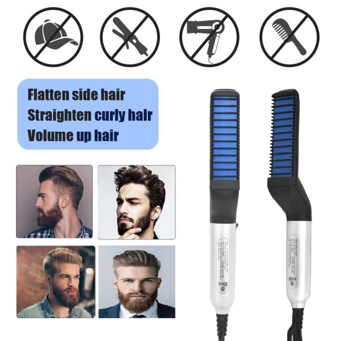 Quick Hair Straightener Brush For Men Multifunctional Styler Comb Mini Electric Hair Tool - Image 6