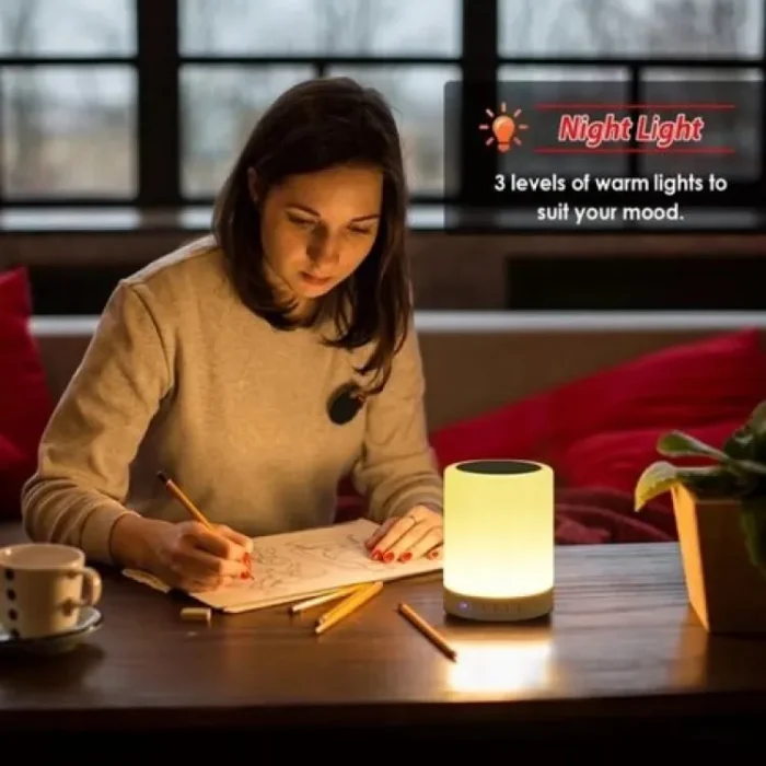 Touch Lamp Portable Speaker Bluetooth Speaker | Smart Touch Night Light Desk Lamp Color Changing - Image 1