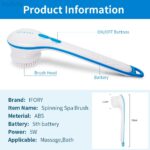 Electric Shower Brush 5 In 1 Spin Spa Multi-Functional Long Handle Bath Scrubber Waterproof Massager Health Care Tool - Image 7