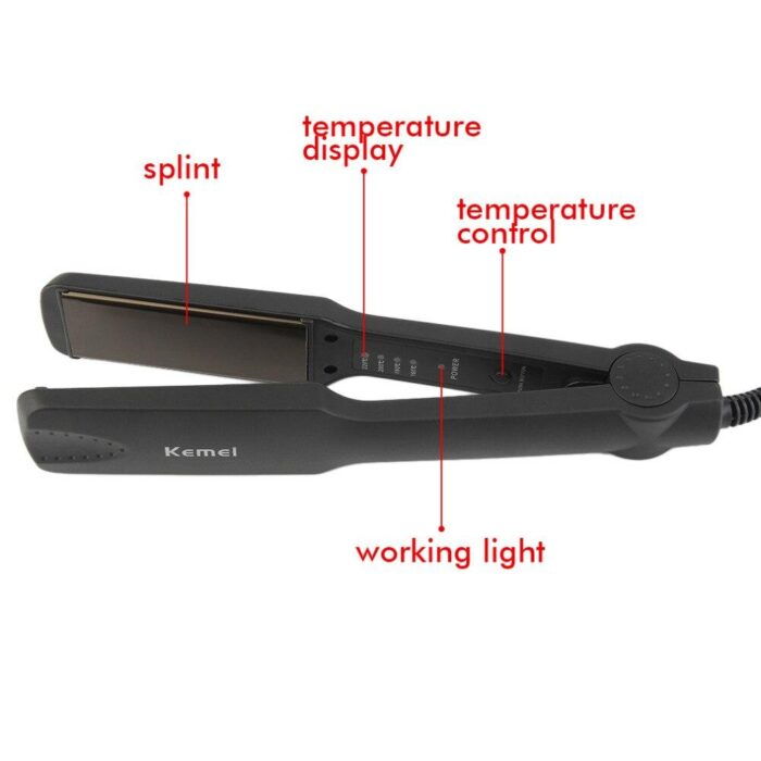 Kemei Professional Hair Straighteners Flat Iron Tourmaline Ceramic Hair Care Styling Tool - Image 3