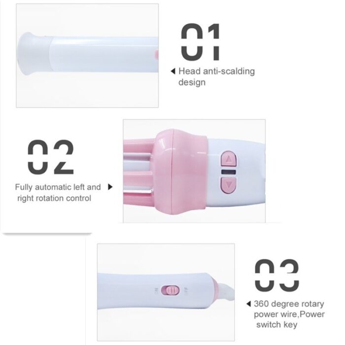 Automatic Hair Curler Rotating Rolling Iron Fast Styling Wand Ceramic Heating Tube with Plant Protein Coating - Image 8