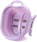 Portable Folding Travel Foot Wash Basin Feet Spa Bubbling Massage Wheel Bath-Tub - Image 4