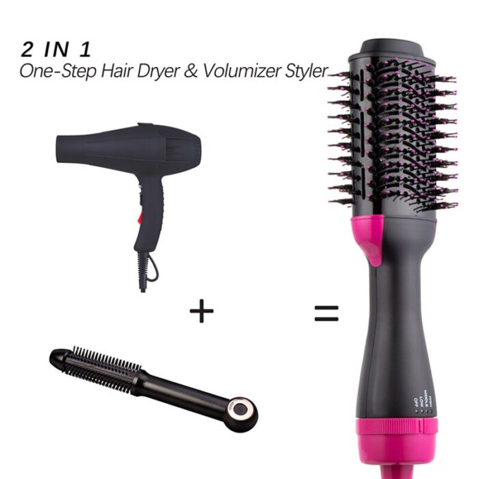 2 In 1 One Step Hair Dryer And Volumizer Warm Air Fast Styling Straightener & Curls Styler - Image 1