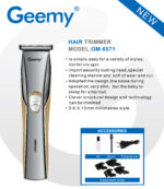 Geemy GM-6571 Zero Adjustable Professional Rechargeable Hair Trimmer Electric Hair Clipper - Image 4
