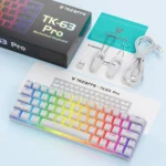 Tezarre Tk-63 Pro Rgb Wireless Mechanical Rgb Gaming Keyboard Rgb Backlight Mini Office Keyboard For Windows Laptop Pc Gamer