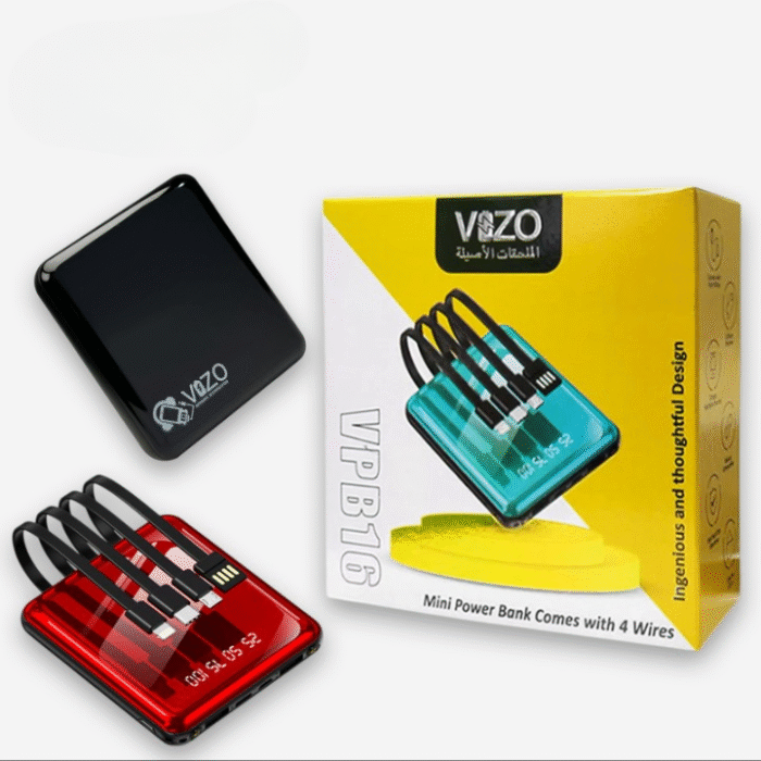 Vpb16 – 10,000mah Compact Power Bank | Vizo Vp 16th Power Bank | Mobile Phone Power Bank – Android Power Bank – Random Color - Image 1
