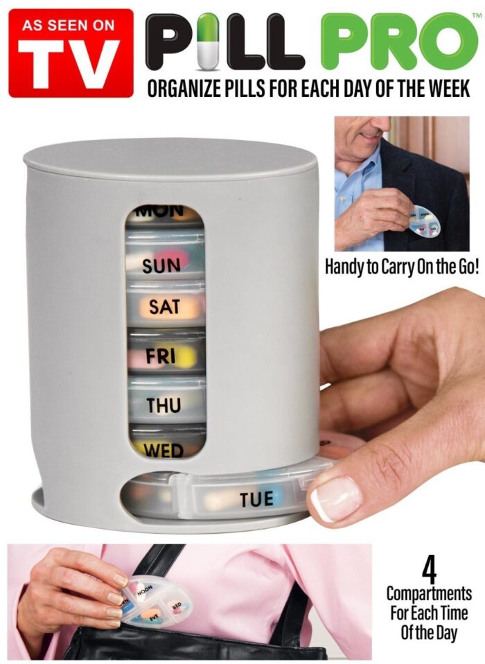 Pro Pill Box 7 Days Medicine Container Round Case Dispenser - Image 7