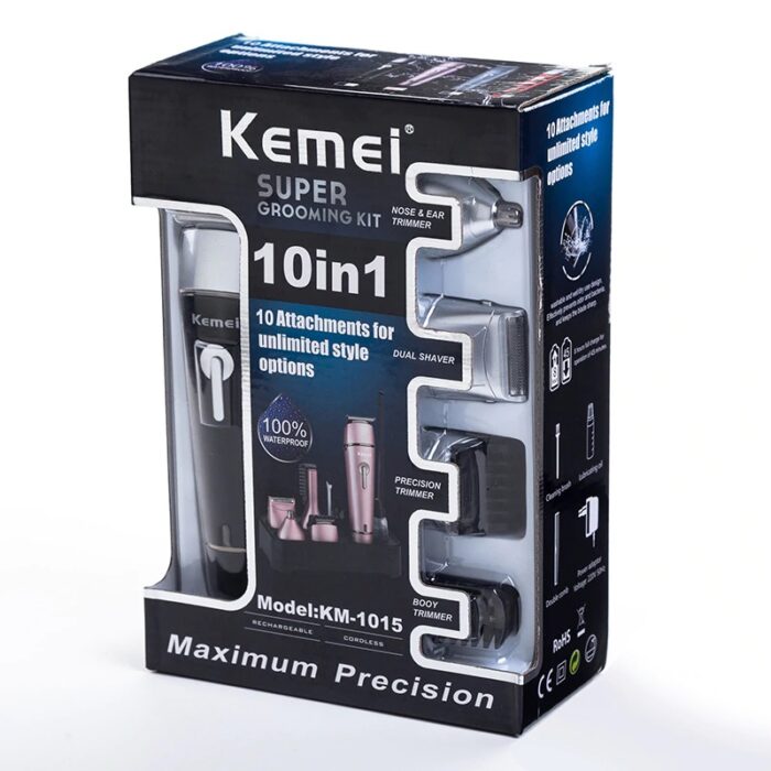 Kemei 10 In 1 Km-1015 Rechargeable Professional Clipper Men Electric Shaver Nose Trimmer - Image 7