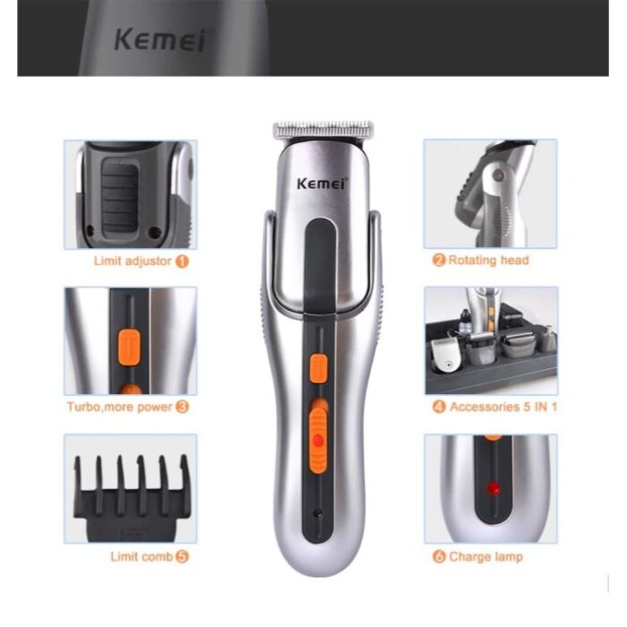 Kemei 680A Multifunction New Cutter Electric Rechargeable Hair Trimmer Shaver Cordless Adjustable Clipper - Image 1