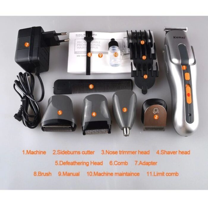 Kemei 680A Multifunction New Cutter Electric Rechargeable Hair Trimmer Shaver Cordless Adjustable Clipper - Image 2