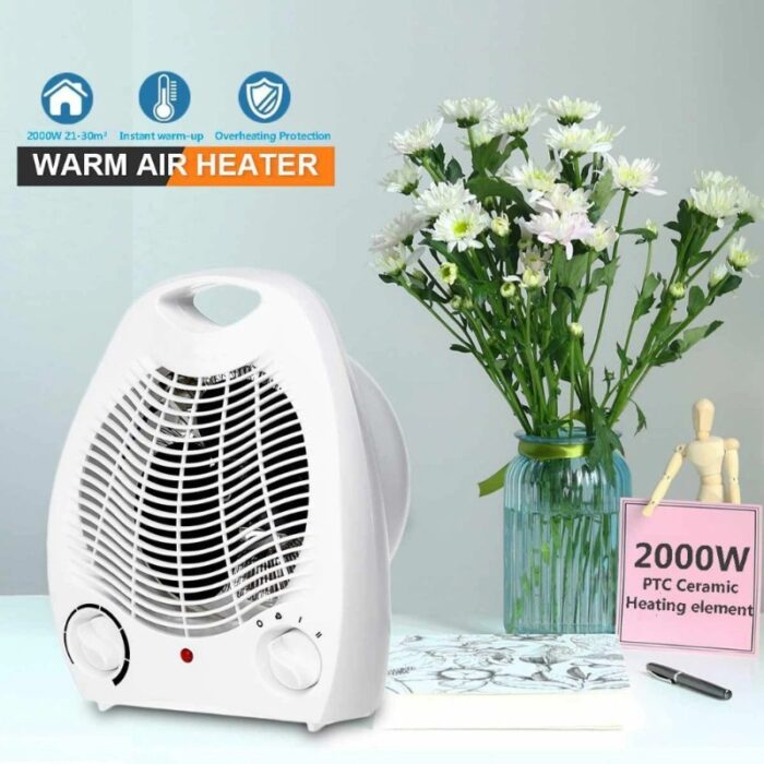 2000W Portable Lightweight Electric Fan Heater With Overheat Protection And Adjustable Thermostat Control - Image 4