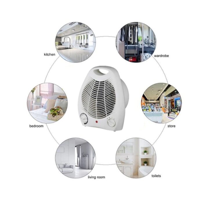 2000W Portable Lightweight Electric Fan Heater With Overheat Protection And Adjustable Thermostat Control - Image 2