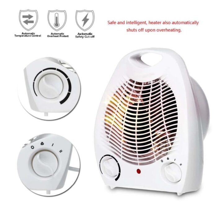 2000W Portable Lightweight Electric Fan Heater With Overheat Protection And Adjustable Thermostat Control - Image 3