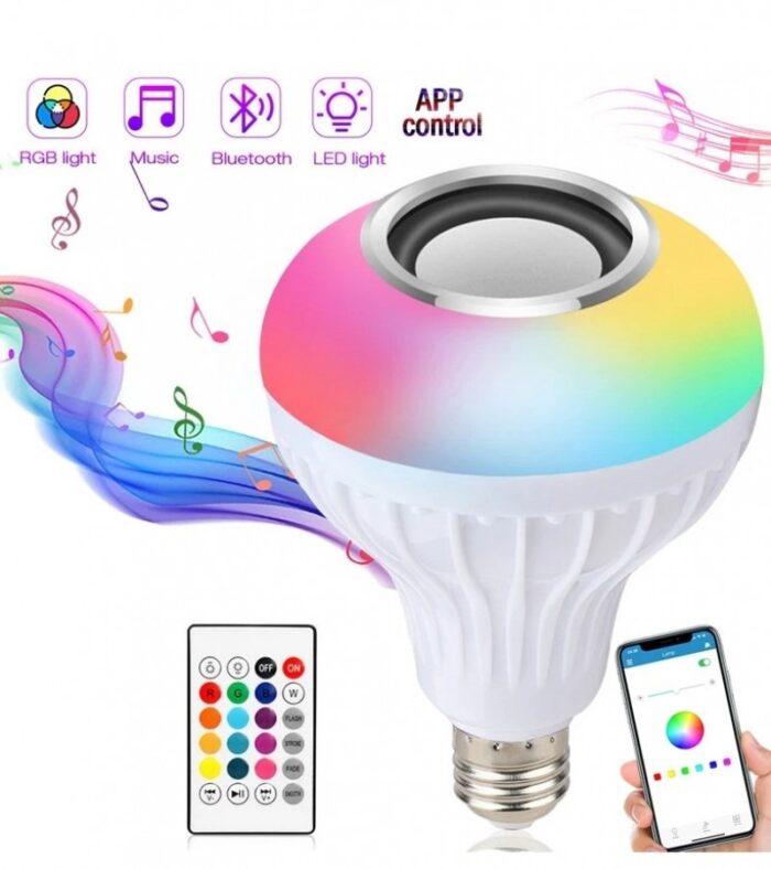 Smart Led Light Bulb With Built-in Bluetooth Speaker + Remote | Best Quality Bluetooth Speaker - Image 1