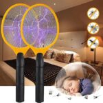 (nw000404) Electric Mosquito Killer Racket 2 In 1 Led Flash Light (battery Operated) (random Color)