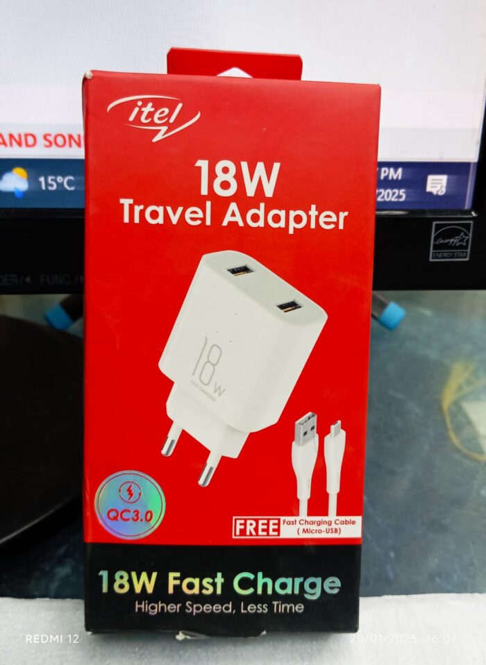 Itel 18w Qc3.0 Fast Charge Adapter With Fast Charging With Micro Cable - Image 1