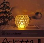 Amber Shine Crystal Tealight Candle Holder For Home And Office Decor Cell Operated - Image 3