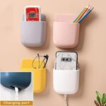 1 Pcs u Shape Wall Mounted Mobile And Remote Holder | wall Mounted Storage Case For Remote, Toothbrush, Mobile Phone Plug Holder | Multifunctional Storage Holder (random Color) - Image 2