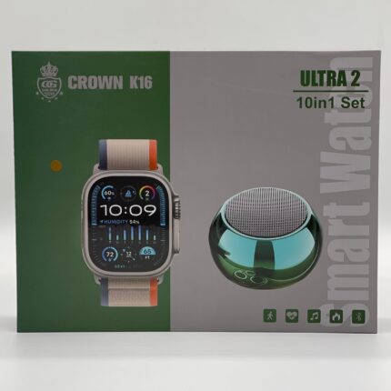 Ultra 2 – Crown K16 – Watch Bundle – Includes Free P47 Wireless Headphone + 7 Interchangeable Straps