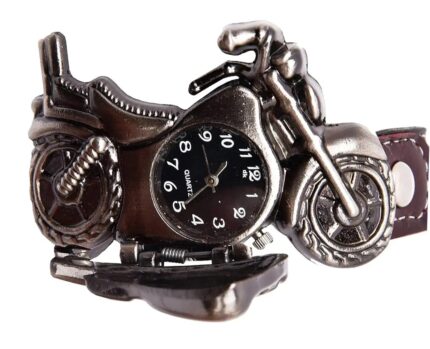 Men’s Motorcycle-inspired Analog Wrist Watch With Bike Look Stainless Steel Dial – Stylish Daily Watch With Premium Leather Strap (without Box)