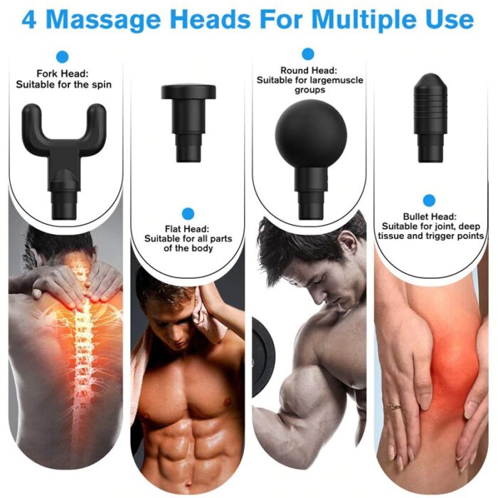 Fitness Muscle Relaxer Soreness Pain Relief With 4 Massage Heads - Image 3