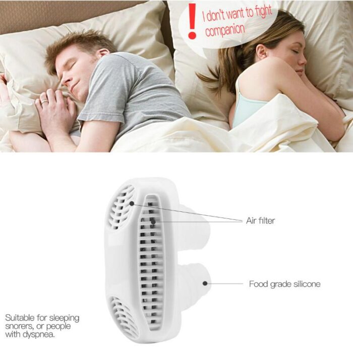 2 in 1 Anti Snore + Air Purifier Magnetic Silicone Snoring Stopper Sleep Device - Image 1