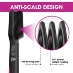 2 In 1 Ionic Straightening Brush With 3 Heat Levels Fast Ceramic Heating Anti-Scald Comb - Image 2