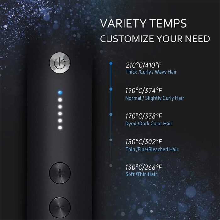 2 In 1 Ionic Straightening Brush With 3 Heat Levels Fast Ceramic Heating Anti-Scald Comb - Image 5