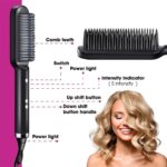 2 In 1 Ionic Straightening Brush With 3 Heat Levels Fast Ceramic Heating Anti-Scald Comb - Image 3