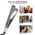 2 In 1 Hair Straightener And Curler Iron Tourmaline Ceramic Twisted Flat Iron With LCD Display - Image 8