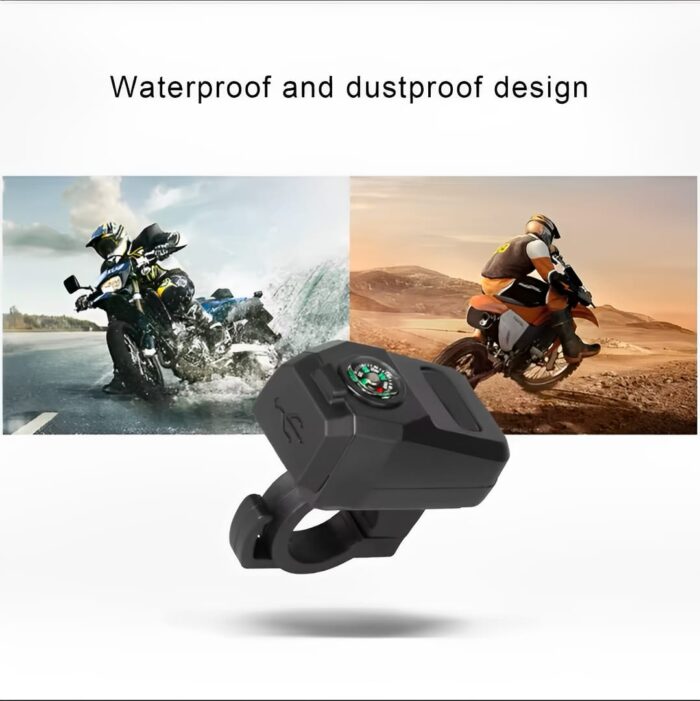 Motorcycle Usb Charger With Compass – Fast Charging, Waterproof, 36-105v – Universal For Motorcycles & E-bikes - Image 1