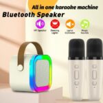 K12 Wireless Audio Microphone Bluetooth Speaker Portable Stereo Speaker Bluetooth Speaker Karaoke Speaker With Double Mic (random Color) - Image 8