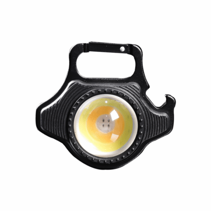 Cob Rechargeable Keychain Light With Built-in Battery, Type-c Charging, Bottle Opener, Battery Indicator, Magnet & 6 Lighting Modes