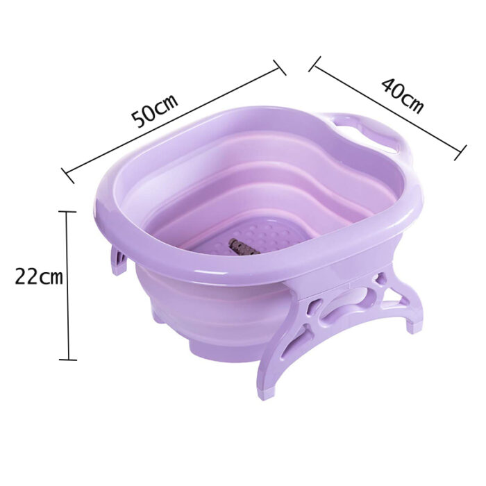 Portable Folding Travel Foot Wash Basin Feet Spa Bubbling Massage Wheel Bath-Tub - Image 2