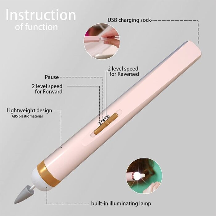 5 In 1 Electric Nail Set Manicure Machine Nail Drill File Grinder Grooming Kit Polisher Remover - Image 6