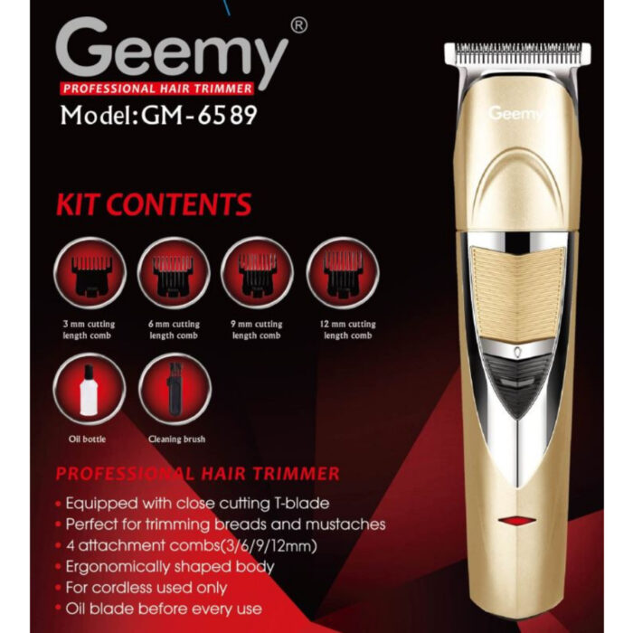 GEEMY GM-6589 Zero Adjustable Professional Rechargeable Hair Trimmer Electric Hair Clipper Cordless - Image 3