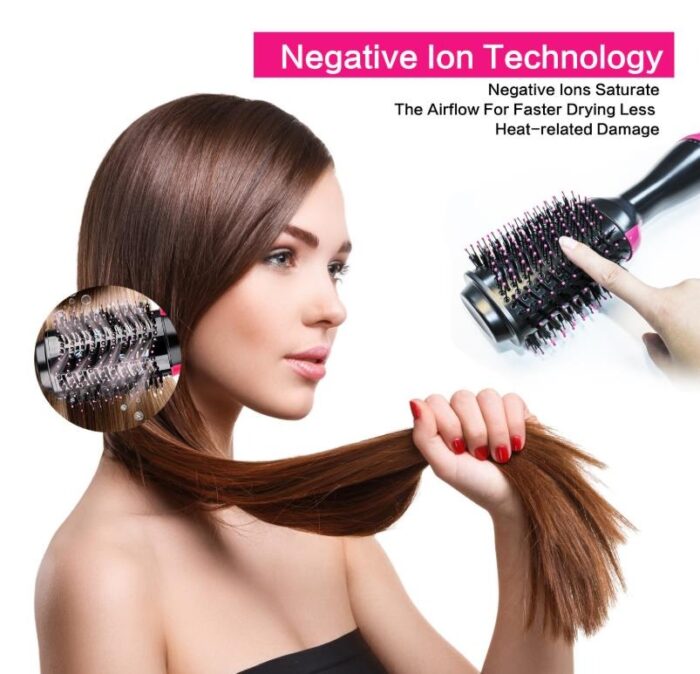 2 In 1 One Step Hair Dryer And Volumizer Warm Air Fast Styling Straightener & Curls Styler - Image 3