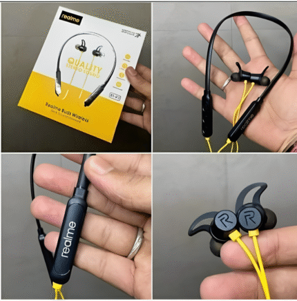 Realme Wireless Stereo Neckband Headset – Bluetooth 5.0 | Deep Bass, Long Battery, Sweatproof Earphones (copy)