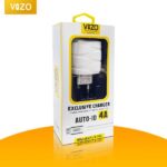 Vizo V16-type-c – 4a Smart Fast Charger (3 Usb Ports + Built-in Type-c Cable) | Best Quality Type-c Charger For Android – Mobile Phone Charger – Android Charger - Image 3