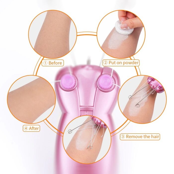 Facial Hair Remover Electric Epilator Threading Face Beauty Care Tool - Image 3