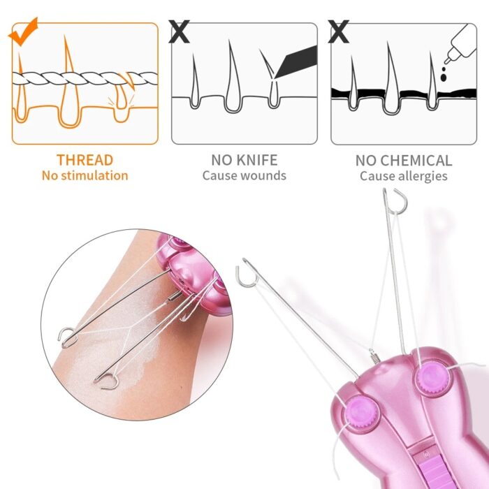Facial Hair Remover Electric Epilator Threading Face Beauty Care Tool - Image 5