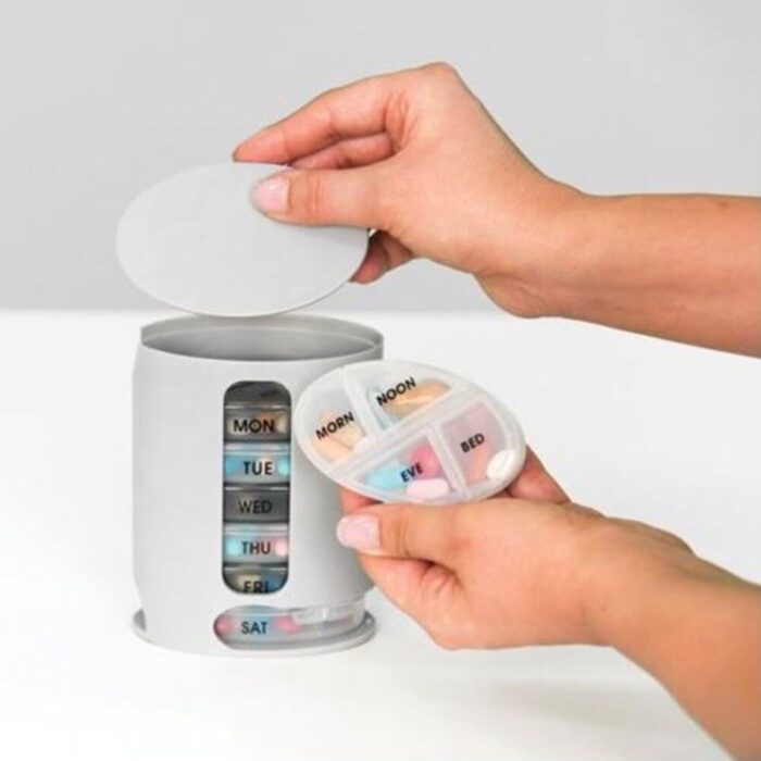 Pro Pill Box 7 Days Medicine Container Round Case Dispenser - Image 4